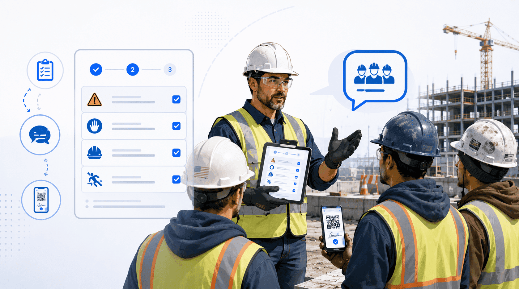 Digital JHA register with toolbox talk and crew acknowledgement audit trail