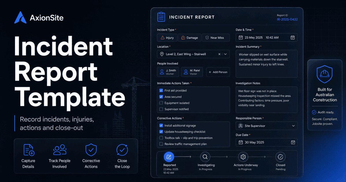 Incident report template for construction teams