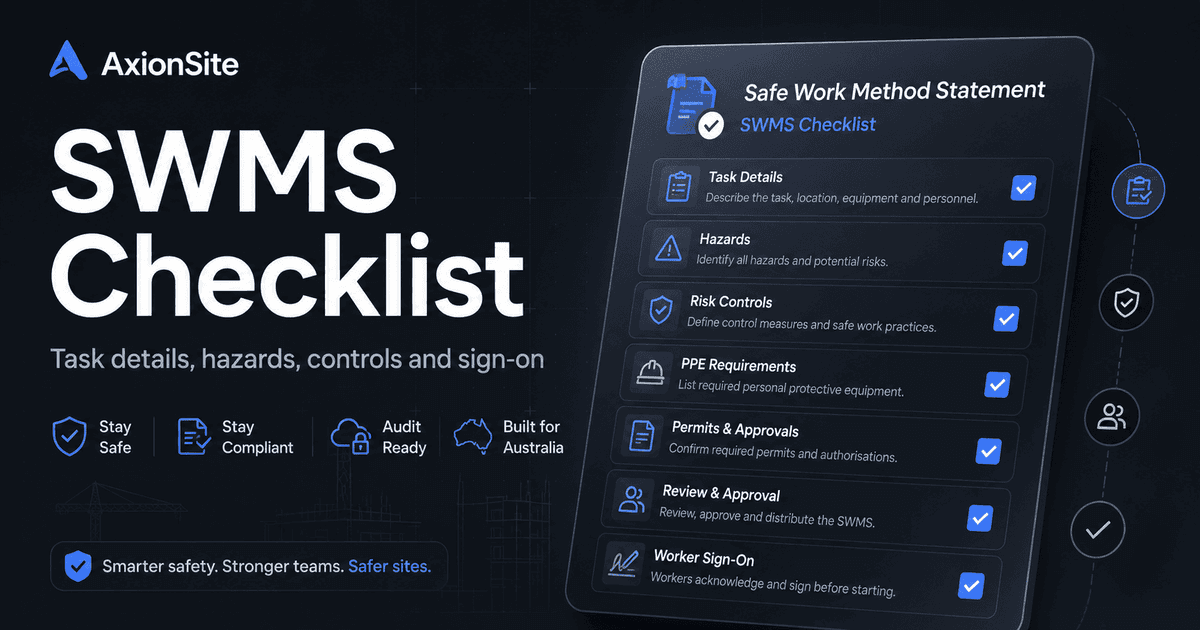 SWMS checklist resource for Australian construction teams
